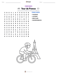 Tour de France druckbare Arbeitsblatt Vorschau