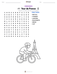 Tour de France printable worksheet preview