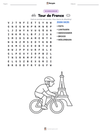 Tour de France afdrukbare werkblad voorbeeld