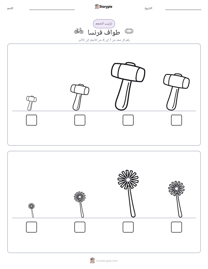 ترتيب الحجم