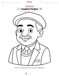 Langston Hughes coloring page for kids