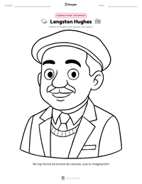 Página para colorear de Langston Hughes para niños