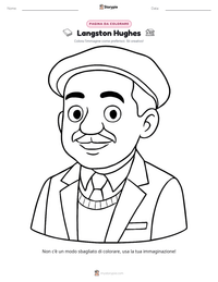 Pagina da colorare di Langston Hughes per bambini