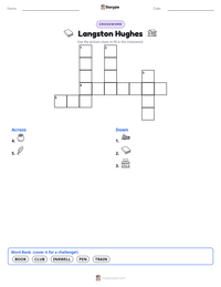 Langston Hughes printable worksheet preview