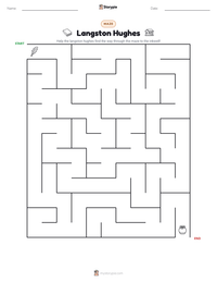 Langston Hughes printable worksheet preview