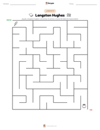 Vista previa de la hoja de trabajo imprimible de Langston Hughes