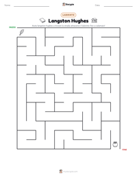 Anteprima della scheda stampabile di Langston Hughes