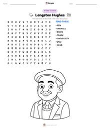 Langston Hughes printable worksheet preview