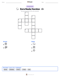 Zora Neale Hurston printable worksheet preview