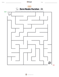 Zora Neale Hurston printable worksheet preview