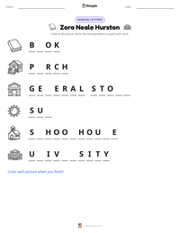 Zora Neale Hurston printable worksheet preview