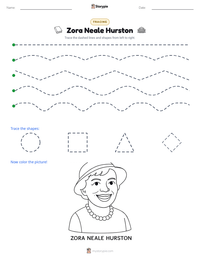 Zora Neale Hurston printable worksheet preview