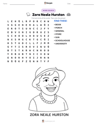 Zora Neale Hurston printable worksheet preview