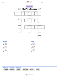 My Five Senses printable worksheet preview