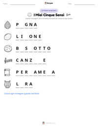 Anteprima della scheda stampabile di I Miei Cinque Sensi