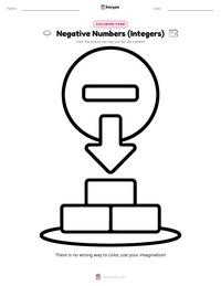 Negative Numbers (Integers) coloring page for kids