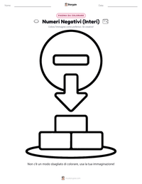 Pagina da colorare di Numeri Negativi (Interi) per bambini