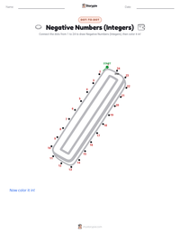 Negative Numbers (Integers) printable worksheet preview