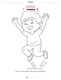 Jumping coloring page for kids