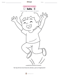 Página para colorear de Salto para niños