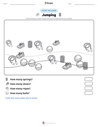 Jumping printable worksheet preview