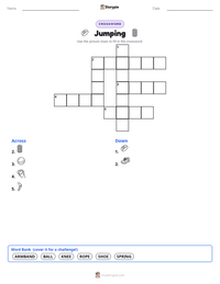Jumping printable worksheet preview