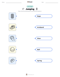 Jumping printable worksheet for kids