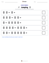 Jumping printable worksheet preview
