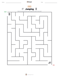 Jumping printable worksheet preview