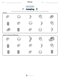 Jumping printable worksheet preview