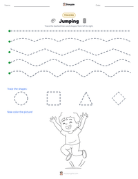 Jumping printable worksheet preview