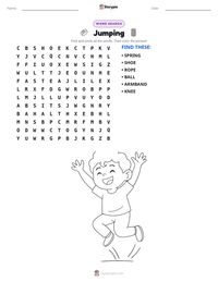 Jumping printable worksheet preview
