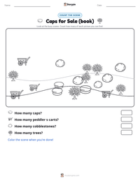 Caps for Sale (book) printable worksheet preview