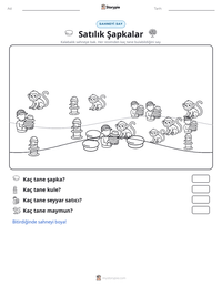 Satılık Şapkalar yazdırılabilir çalışma sayfası önizlemesi