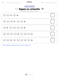 Kappen zu verkaufen druckbare Arbeitsblatt Vorschau