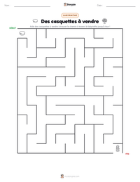 Aperçu de la feuille de travail imprimable Des casquettes à vendre