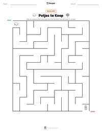 Petjes te Koop afdrukbare werkblad voorbeeld