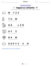 Kappen zu verkaufen druckbare Arbeitsblatt Vorschau