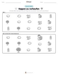 Kappen zu verkaufen druckbare Arbeitsblatt Vorschau