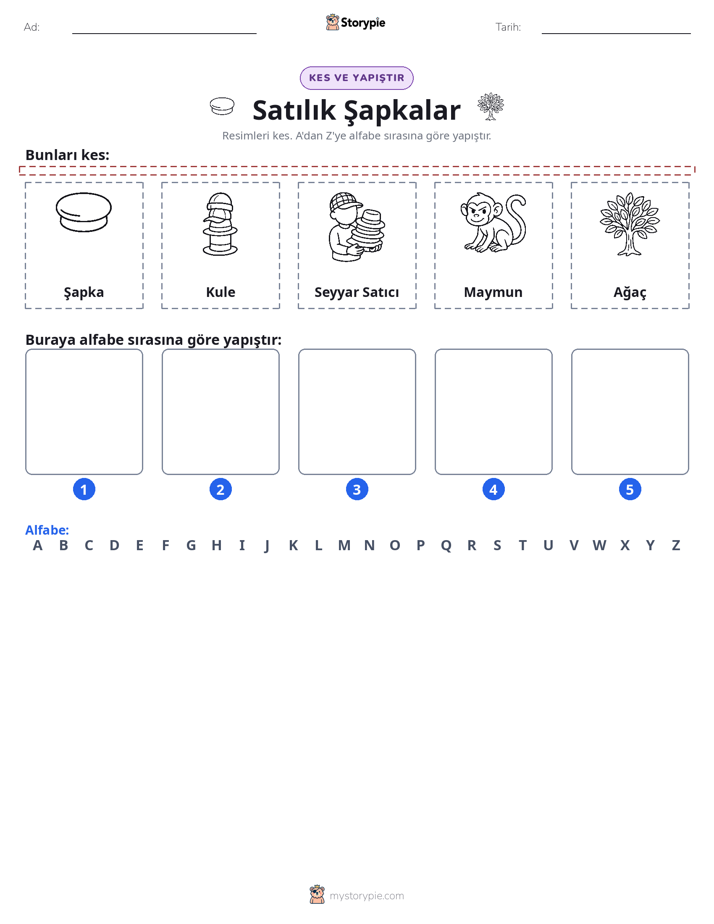 Kes & Yapıştır Alfabe