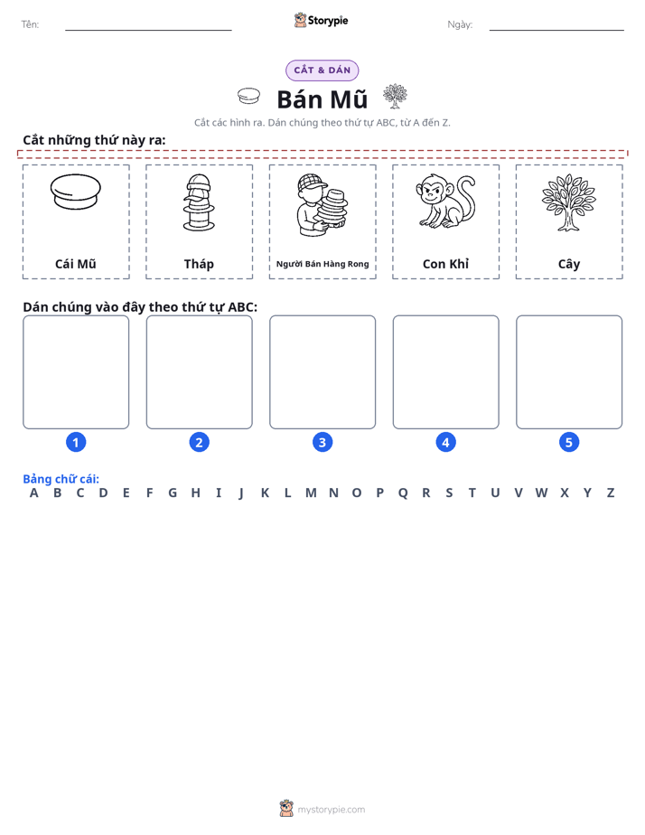 Cắt & Dán Chữ Cái