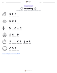 Investing printable worksheet preview