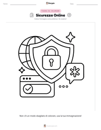 Pagina da colorare di Sicurezza Online per bambini