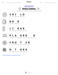 Online Safety printable worksheet preview