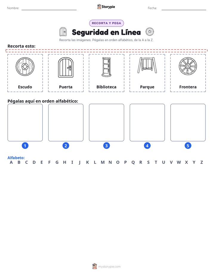 Cortar y Pegar el Alfabeto