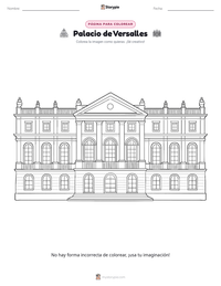 Vista previa de la hoja de trabajo imprimible de Palacio de Versalles