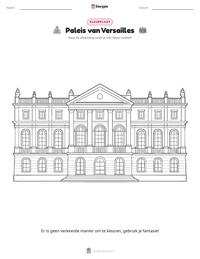 Paleis van Versailles afdrukbare werkblad voorbeeld