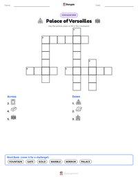 Palace of Versailles printable worksheet preview