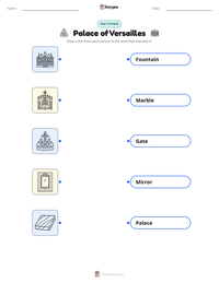 Palace of Versailles printable worksheet preview