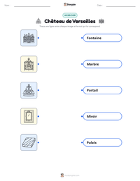 Aperçu de la feuille de travail imprimable Château de Versailles